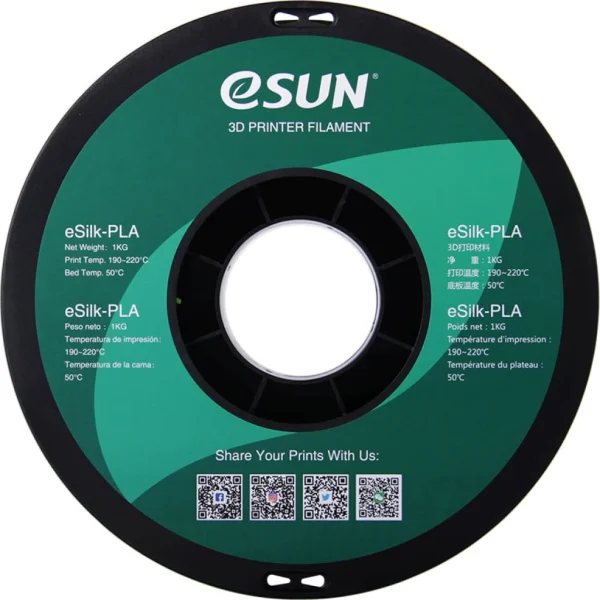 eSun eSilk-PLA Filament 1,75mm limoen 1kg - Afbeelding 4