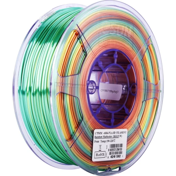 eSun - eSilk-PLA-filament, 1,75 mm, regenboog veelkleurig, 1 kg