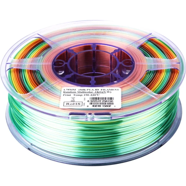 eSun - eSilk-PLA-filament, 1,75 mm, regenboog veelkleurig, 1 kg - Afbeelding 4
