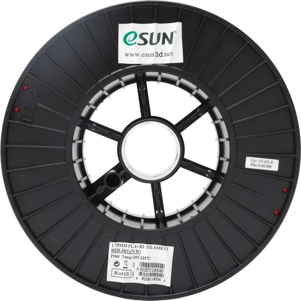 eSun - PLA+ filament, 1,75 mm, rood, spoel van 3,0 kg - Afbeelding 3