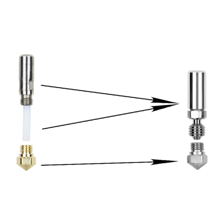 Hotend 0,8 mm gehard staal Kit voor Bambu Lab X1C, P1-serie, 3D-printer 350 ℃ hoge temperatuur volledig metalen ingebouwde Hot Nozzle Kit voor P1S, P1P