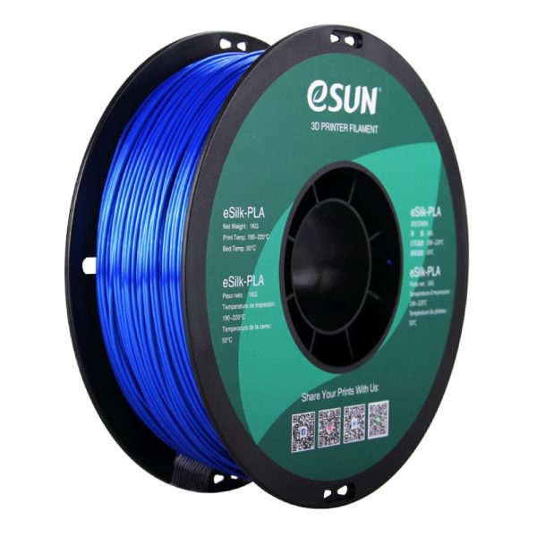 eSun - eSilk-PLA-filament, 1,75 mm, blauw, spoel van 1 kg