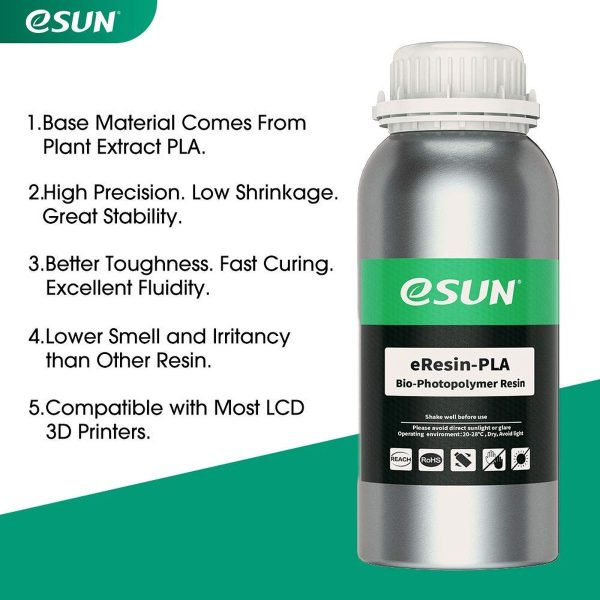eSun eResin - PLA-filament - Oranje - 0,5kg/fles - Afbeelding 5