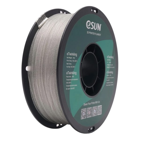 eSun - eTwinkling-filament, 1,75 mm, zilver, spoel van 1 kg