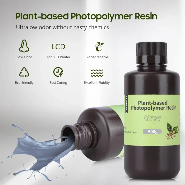 Elegoo - Plantaardige hars 1kg Clear Green - Afbeelding 4