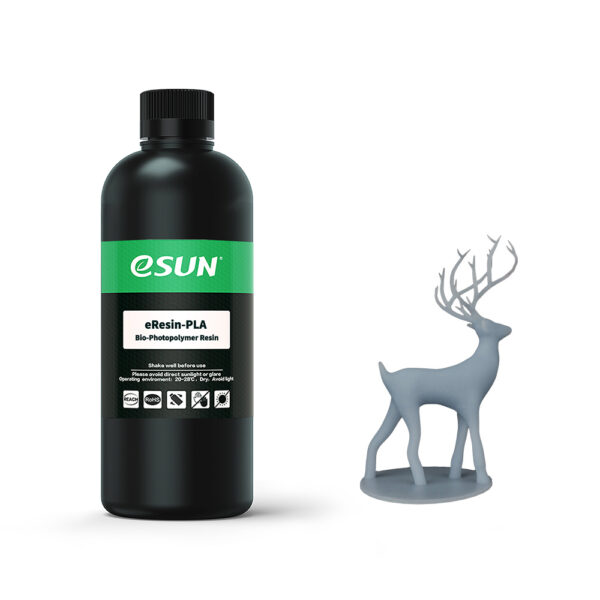 eSun - eResin - PLA-filament, 0 mm, grijs, 0,5 kg/fles