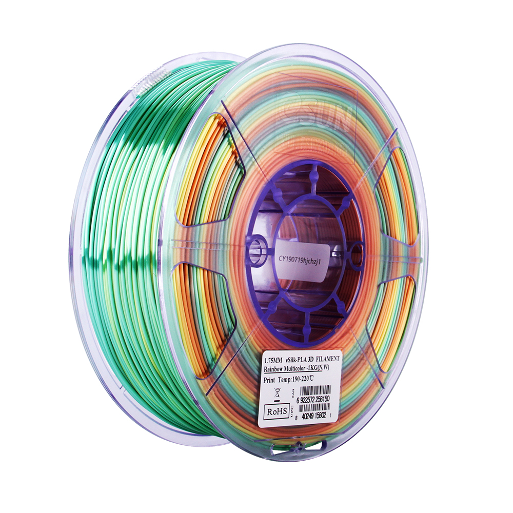 eSun - eSilk 1,75mm Regenboog 30 gram - Afbeelding 5