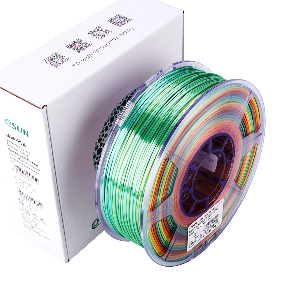 eSun - eSilk 1,75mm Regenboog 30 gram - Afbeelding 4