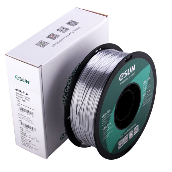 eSun - eSilk - PLA-filament, 1,75 mm, zilver, spoel van 1 kg - Afbeelding 3